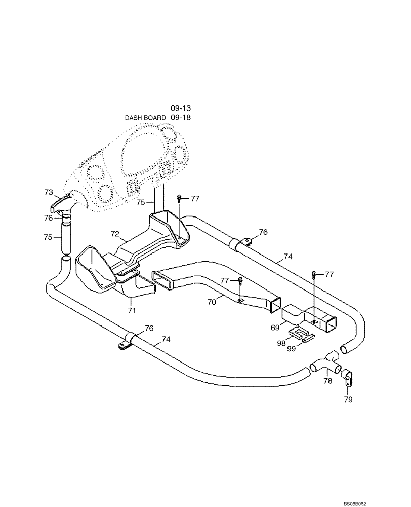 Схема запчастей Case 1221E - (09-14[01]) - CAB ASSY, DUCTING (87700454) (3) (09) - CHASSIS/ATTACHMENTS