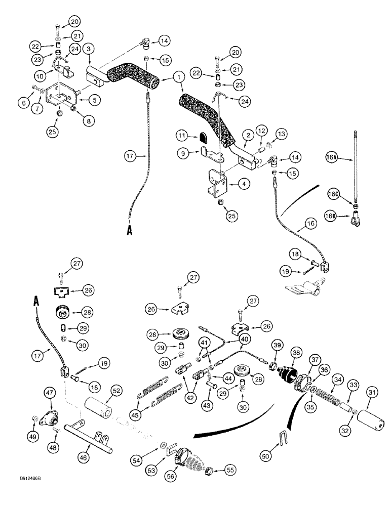 Схема запчастей Case 1818 - (7-02) - PARKING LATCH AND SEAT BARS (07) - BRAKES