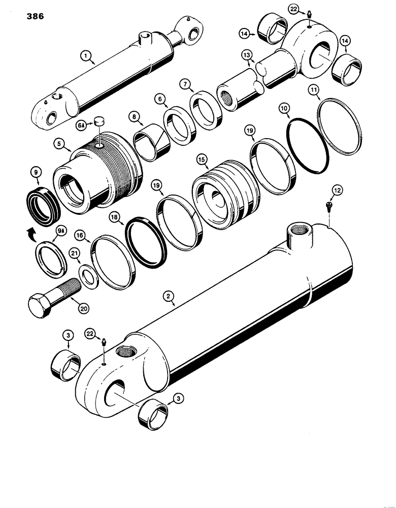 Схема запчастей Case 480LL - (386) - G101189 THREE-POINT HITCH LIFT CYLINDER (35) - HYDRAULIC SYSTEMS