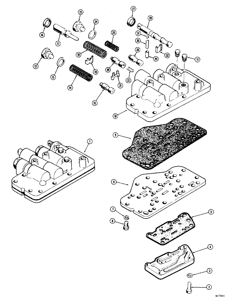 Схема запчастей Case 680CK - (090) - FORWARD AND REVERSE CONTROL VALVE (21) - TRANSMISSION