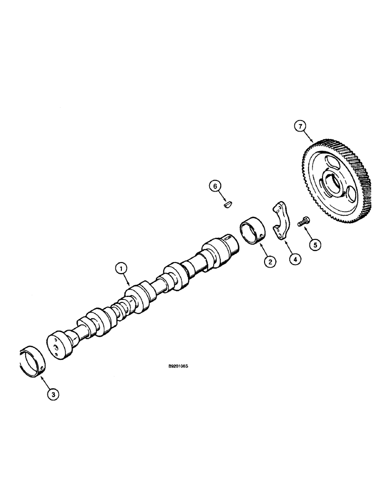 Схема запчастей Case 580L - (2-42) - CAMSHAFT, 4-390 EMISSIONS CERTIFIED ENGINE, 4T-390 EMISSIONS CERTIFIED ENGINE (02) - ENGINE