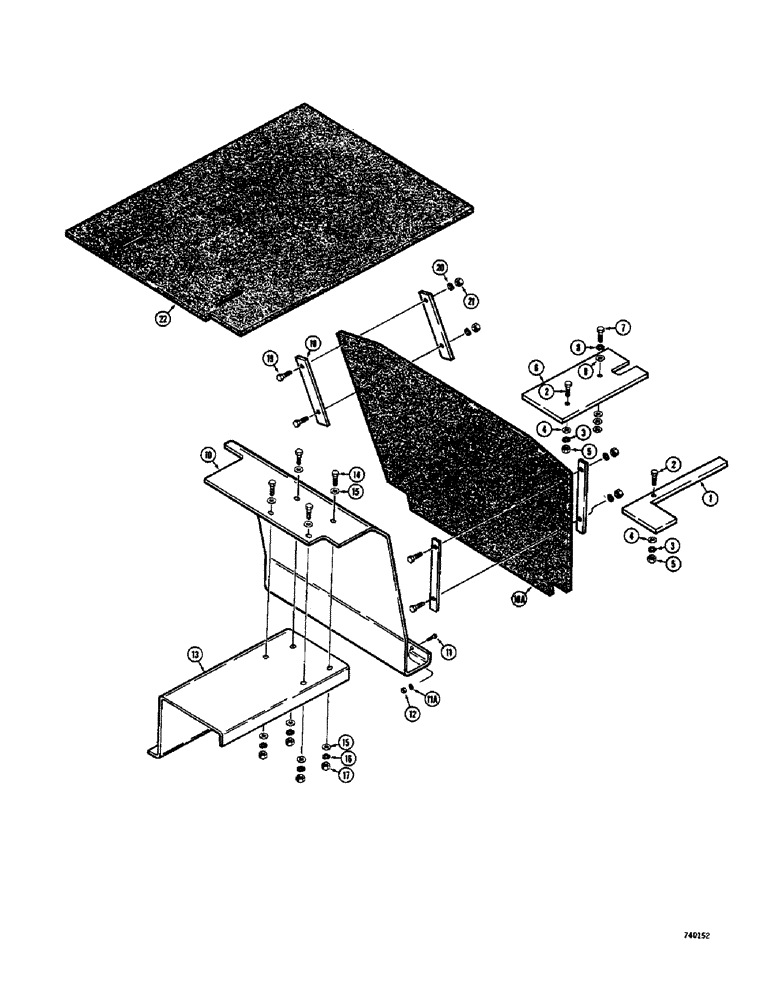 Схема запчастей Case 1700-SERIES - (140) - SHEET METAL, FOR NOISE REDUCTION MODELS (90) - PLATFORM, CAB, BODYWORK AND DECALS