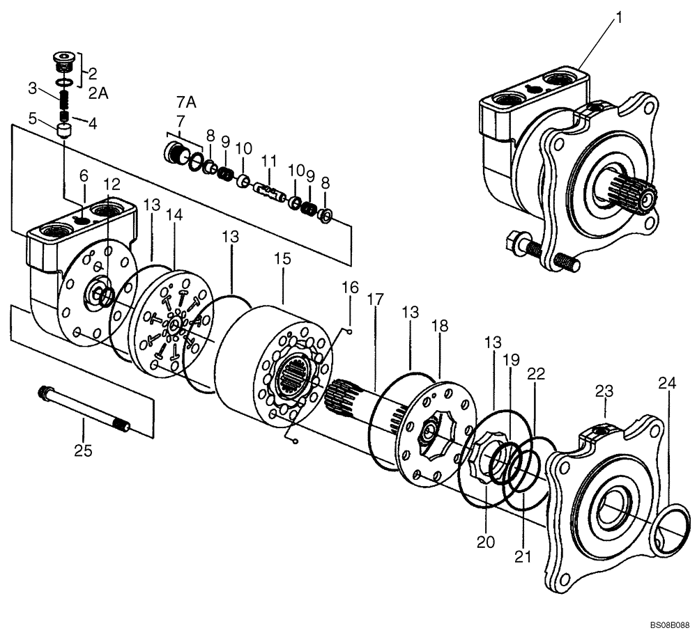 Схема запчастей Case 75XT - (06-21) - MOTOR ASSY (06) - POWER TRAIN