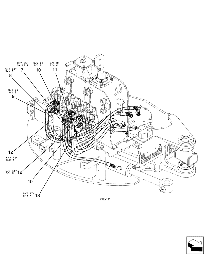 Схема запчастей Case CX31B - (01-034[03]) - HYD LINES, UPP (35) - HYDRAULIC SYSTEMS