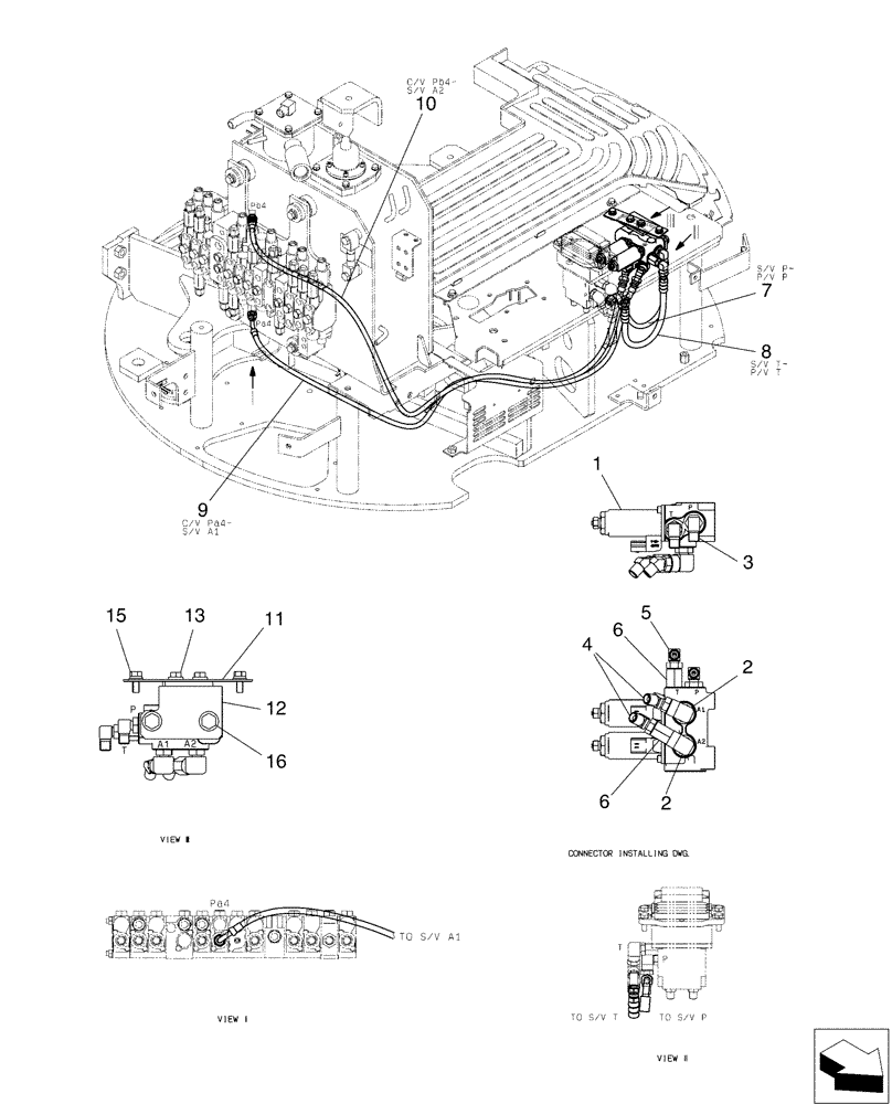 Схема запчастей Case CX36B - (01-059[00]) - CONTROL LINES, VALVE - NIBBLER & BREAKER (35) - HYDRAULIC SYSTEMS