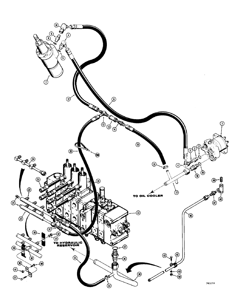 Схема запчастей Case 780 - (312) - BACKHOE HYDRAULIC ASSIST CIRCUIT (08) - HYDRAULICS