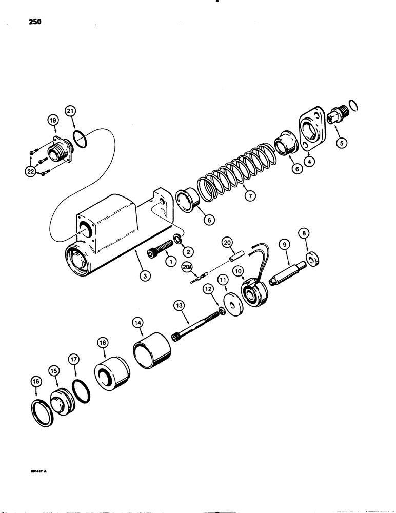 Схема запчастей Case 780B - (250) - HYDRECO LOADER CONTROL VALVE, BUCKET SPOOL MAGNETIC DETENT (08) - HYDRAULICS