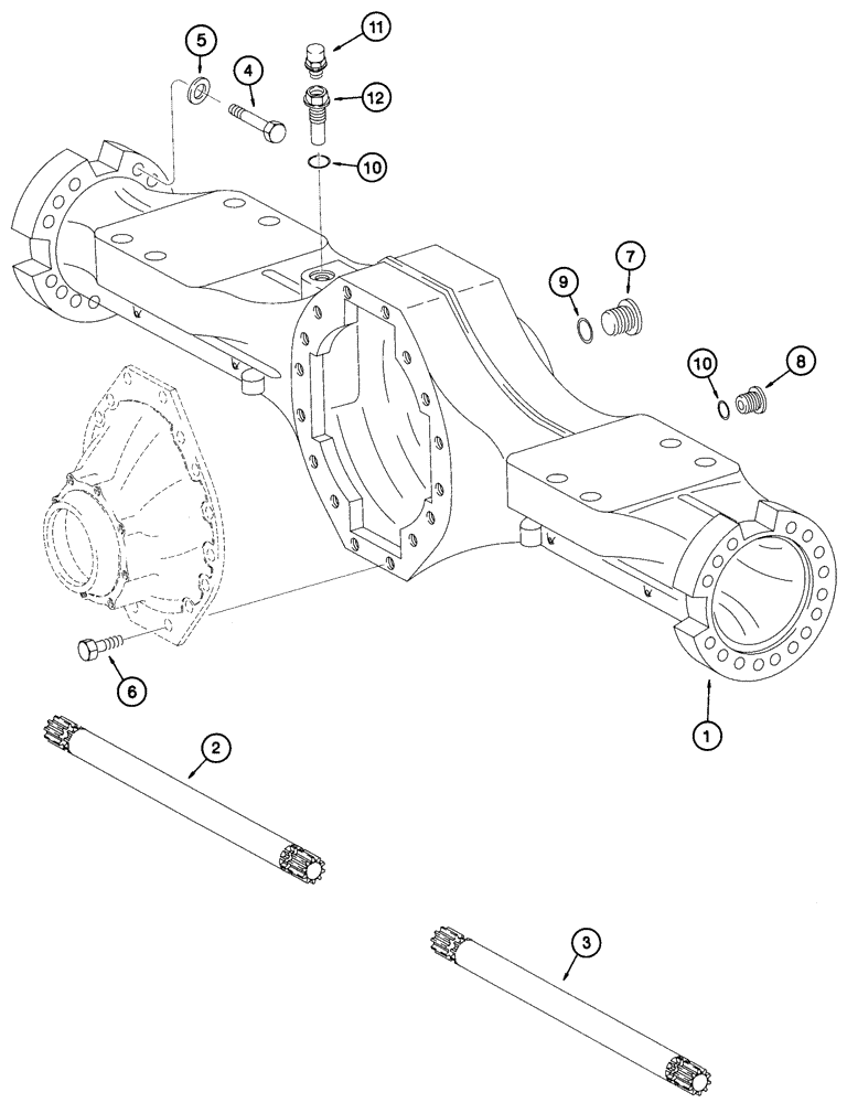 Схема запчастей Case 721C - (06-23) - AXLE, FRONT - HOUSING, -JEE0123289 (06) - POWER TRAIN