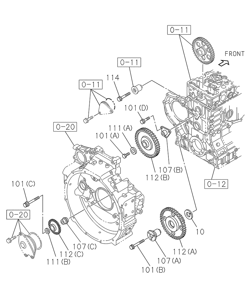 Схема запчастей Case CX470C - (02-014-02[01]) - CAMSHAFT - VALVE MECHANISM (01) - ENGINE