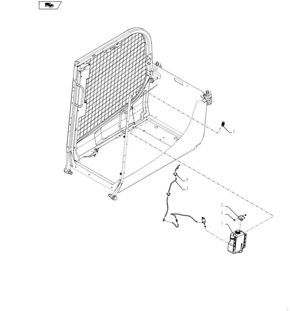 Схема запчастей Case SR175 - (55.518.AT[02]) - WASHER BOTTLE, REAR (ALL CASE) (55) - ELECTRICAL SYSTEMS