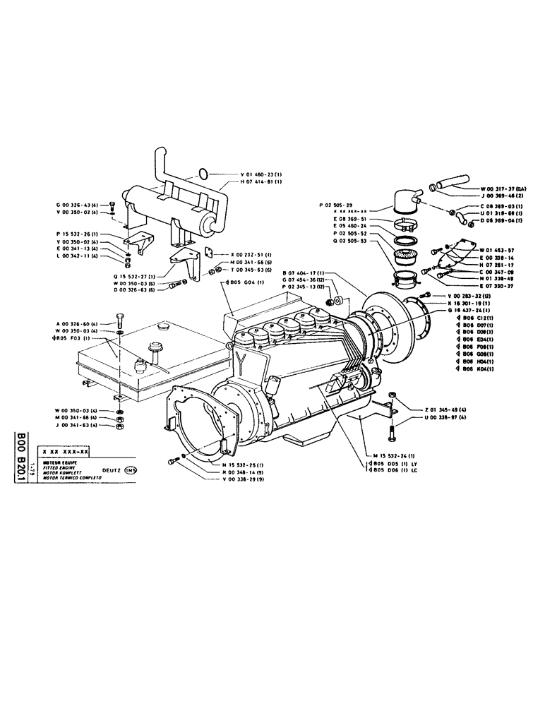 Схема запчастей Case LC80M - (018) - FITTED ENGINE 