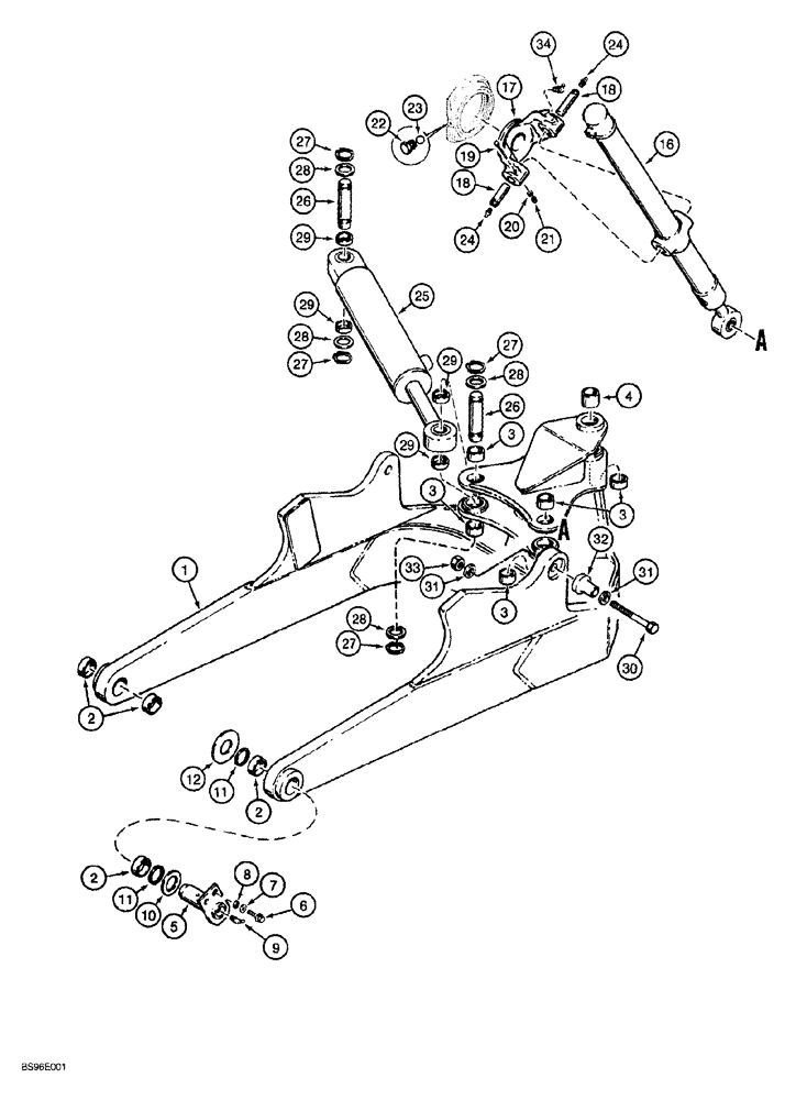 Схема запчастей Case 1150G - (9-002) - C-FRAME, LIFT AND ANGLE CYLINDER MOUNTING (07) - HYDRAULIC SYSTEM