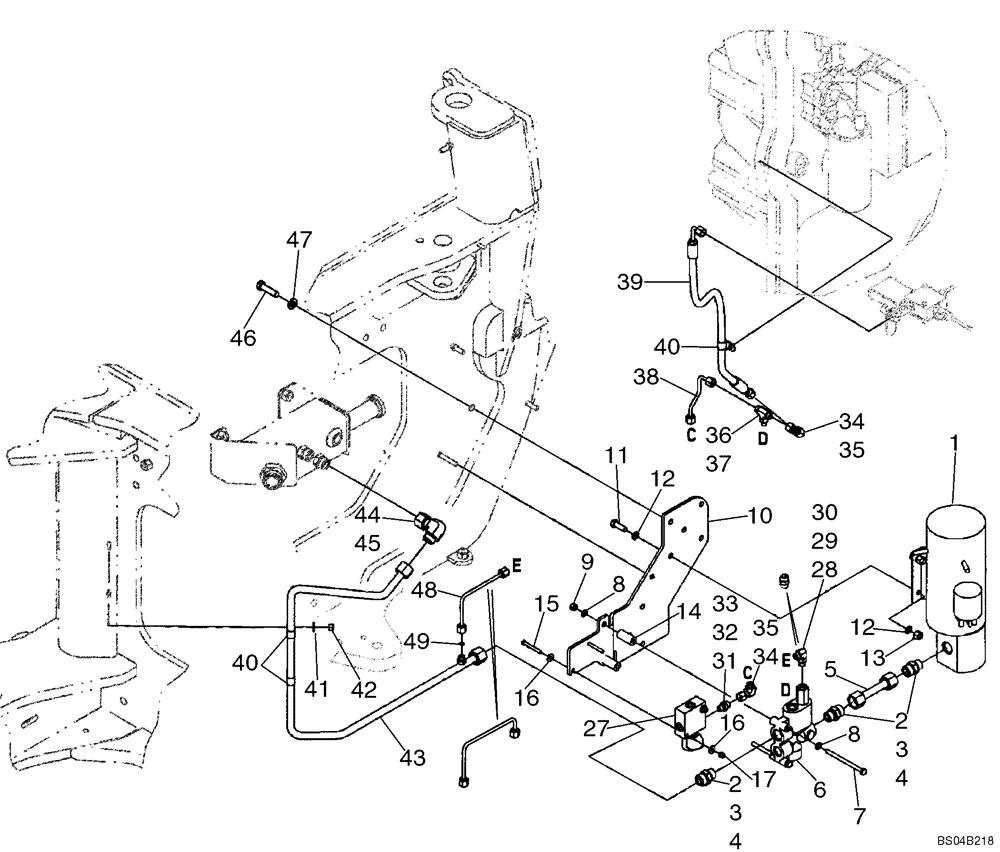 Схема запчастей Case 721D - (05-06) - HYDRAULICS - STEERING, AUXILIARY - PUMP TO MANIFOLD (05) - STEERING