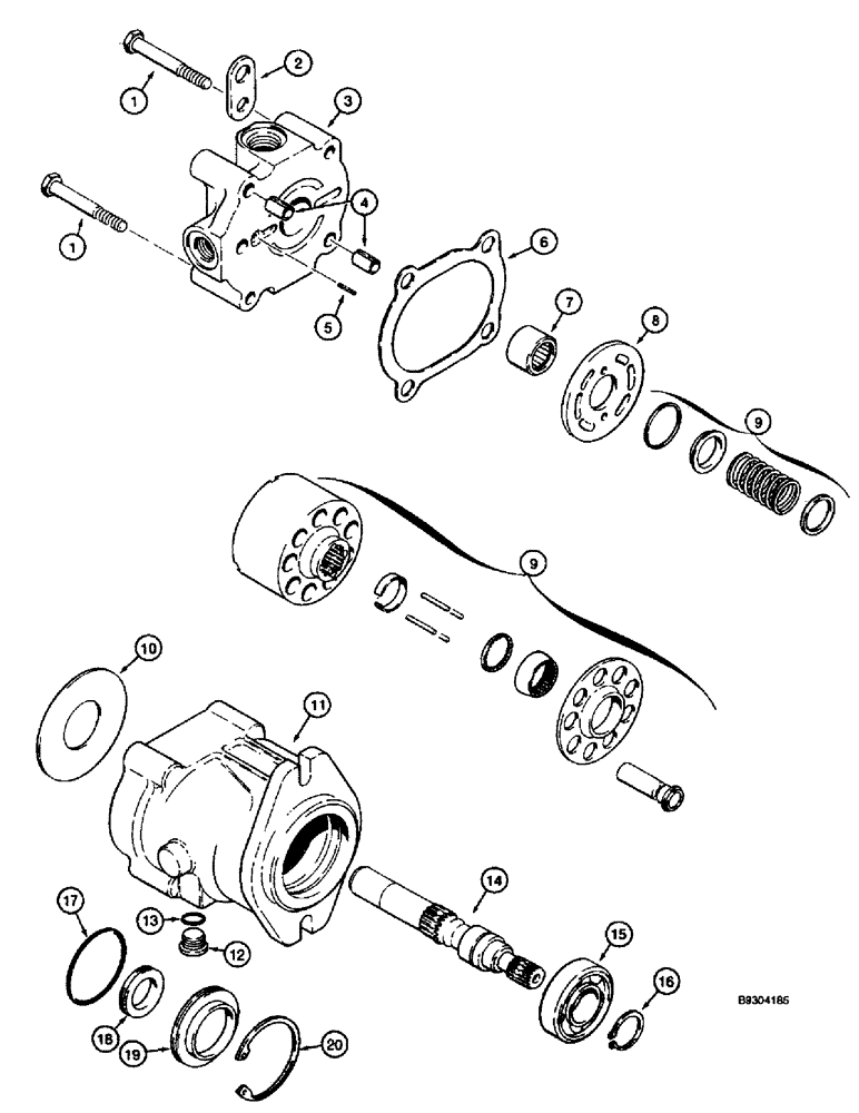 Схема запчастей Case 660 - (8-084) - TRENCHER DRIVE MOTOR - H674235, FOR ALL TRENCHERS EXCEPT INTEGRAL QUAD (08) - HYDRAULICS