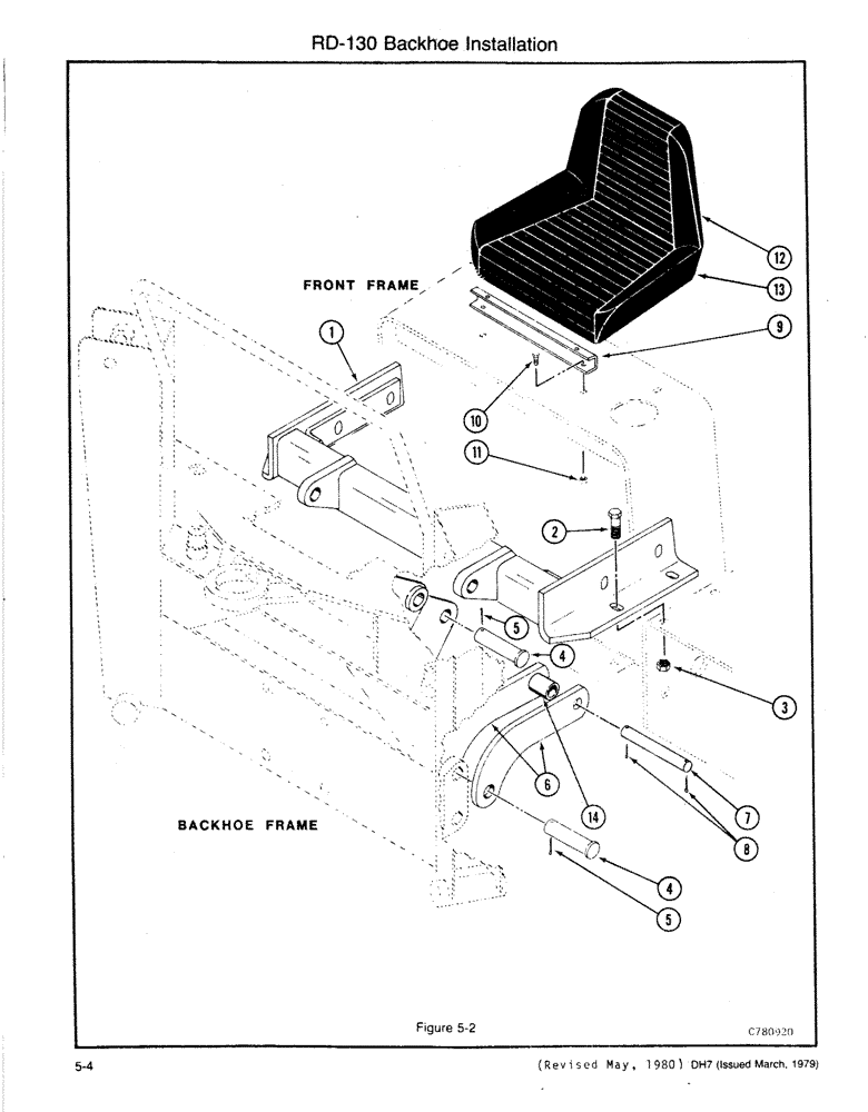 Схема запчастей Case DH7 - (5-04) - RD-130 BACKHOE INSTALLATION (84) - BOOMS, DIPPERS & BUCKETS