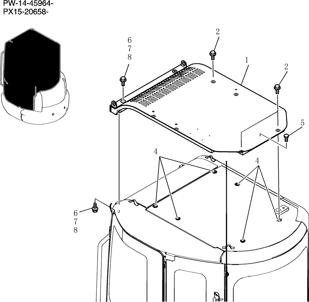 Схема запчастей Case CX31B - (185-17[1]) - GUARD ASSEMBLY, HEAD (00) - GENERAL & PICTORIAL INDEX