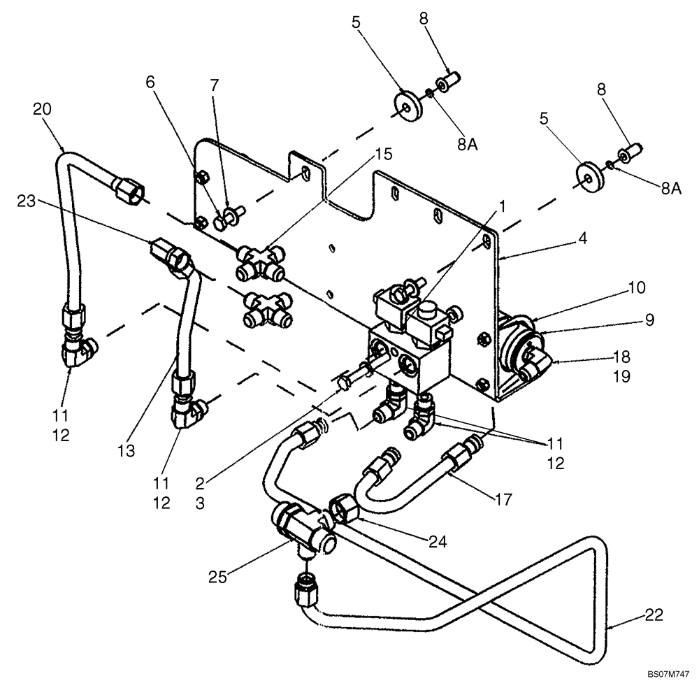 Схема запчастей Case 590SM - (08-25) - HYDRAULICS - RIDE CONTROL (08) - HYDRAULICS