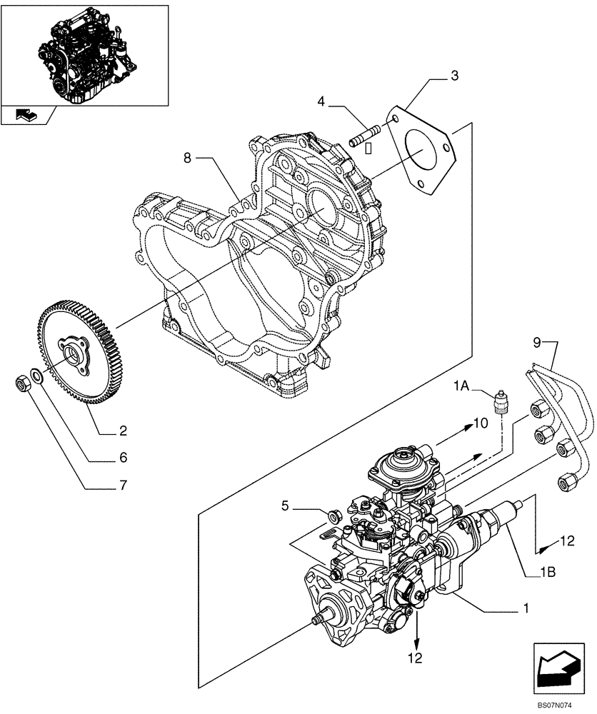 Схема запчастей Case 435 - (03-03) - INJECTION PUMP (87380450) (03) - FUEL SYSTEM