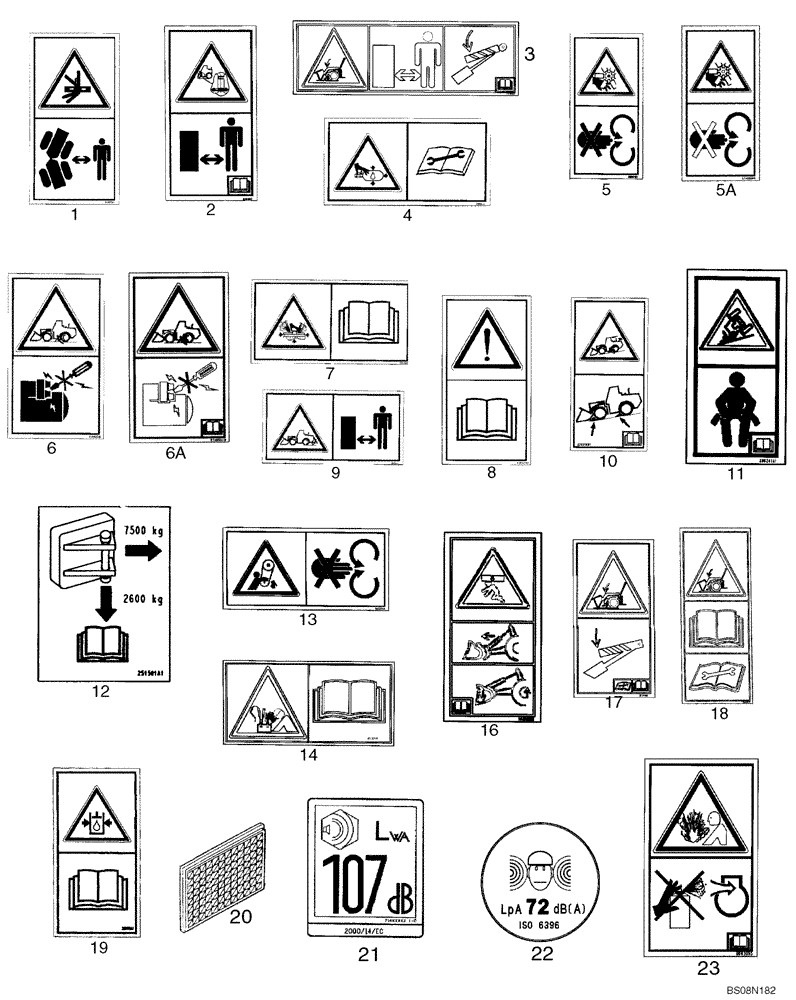 Схема запчастей Case 821E - (09-98) - DECALS - EUROPE (09) - CHASSIS