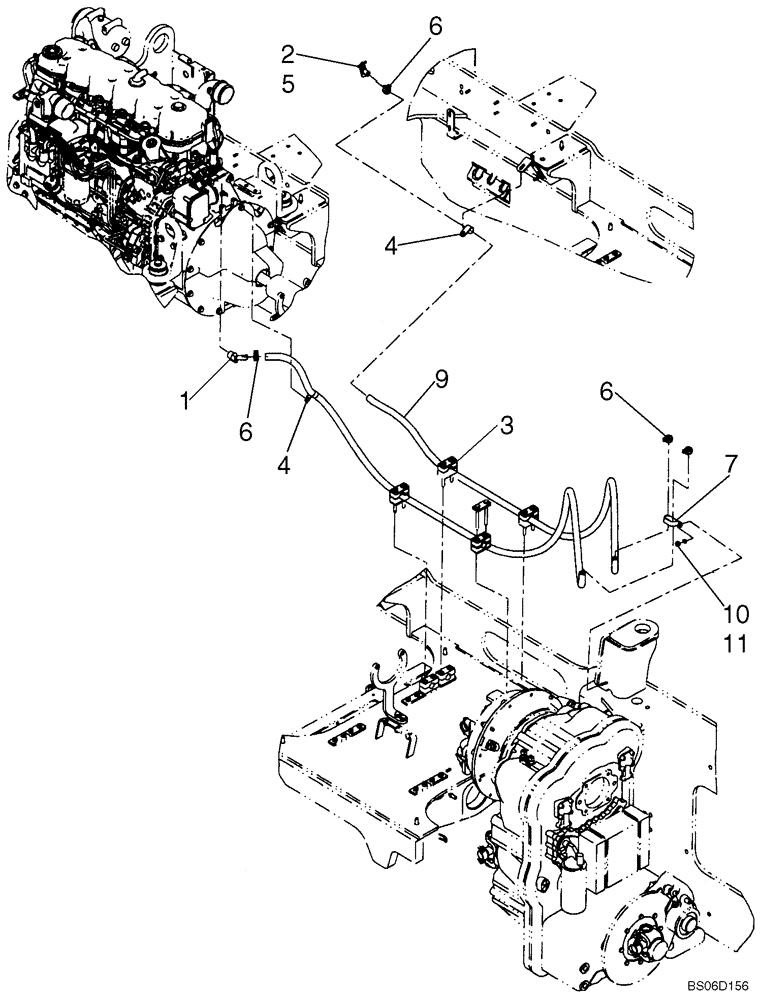 Схема запчастей Case 821E - (09-71) - HEATING HOSES (09) - CHASSIS