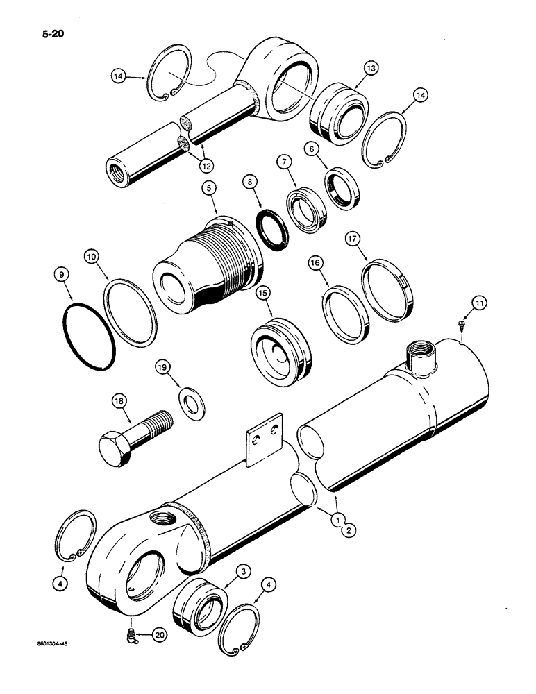 Схема запчастей Case W14C - (5-20) - STEERING CYLINDERS (05) - STEERING