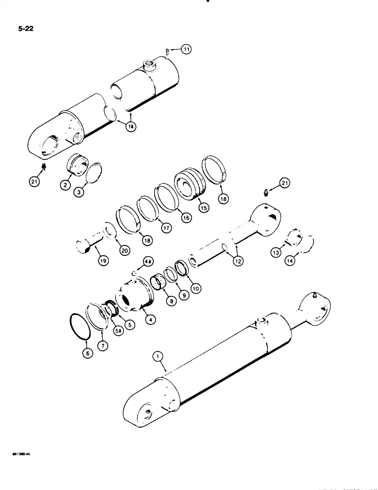 Схема запчастей Case W18B - (5-22) - G101274 AND G101275 STEERING CYLINDERS (05) - STEERING