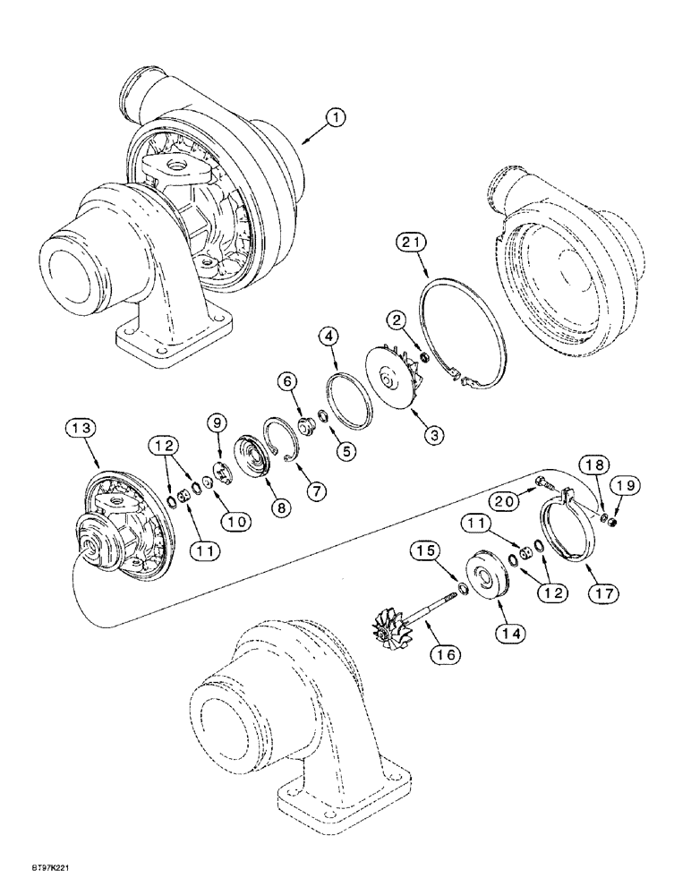 Схема запчастей Case 860 - (2-25A) - TURBOCHARGER ASSEMBLY - 4T-390 EMISSIONS CERTIFIED ENGINE (02) - ENGINE