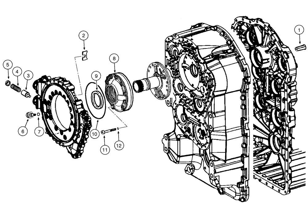 Схема запчастей Case 845 - (06-38[01]) - TRANSMISSION - REGULATOR VALVE AND OIL PUMP (06) - POWER TRAIN