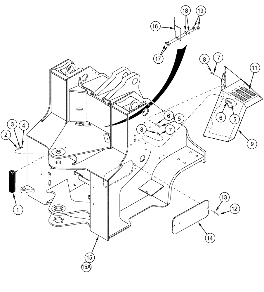 Схема запчастей Case 821C - (09-38) - FRAME, FRONT FENDERS (09) - CHASSIS