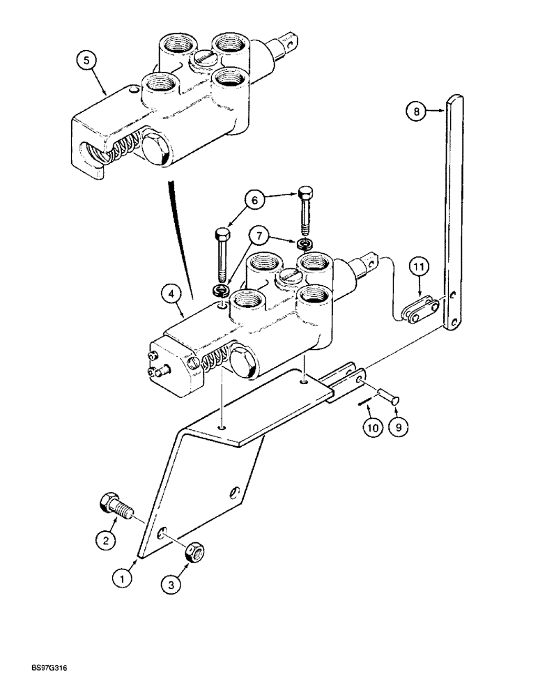 Схема запчастей Case TF300 - (9-68) - HYDRA-BORER CONTROL VALVE MOUNTING (09) - CHASSIS/ATTACHMENTS