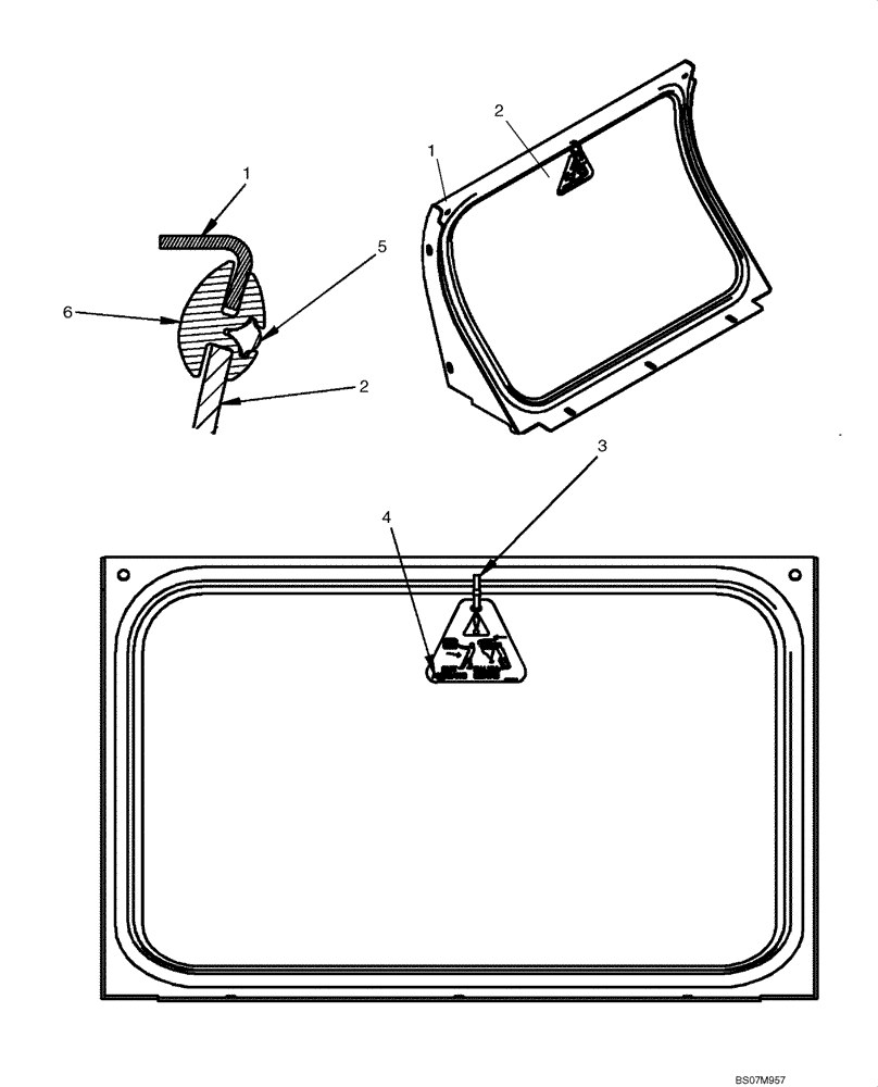 Схема запчастей Case 420CT - (09-54) - REAR WINDOW - HEAT AND AIR CONDITIONING (09) - CHASSIS