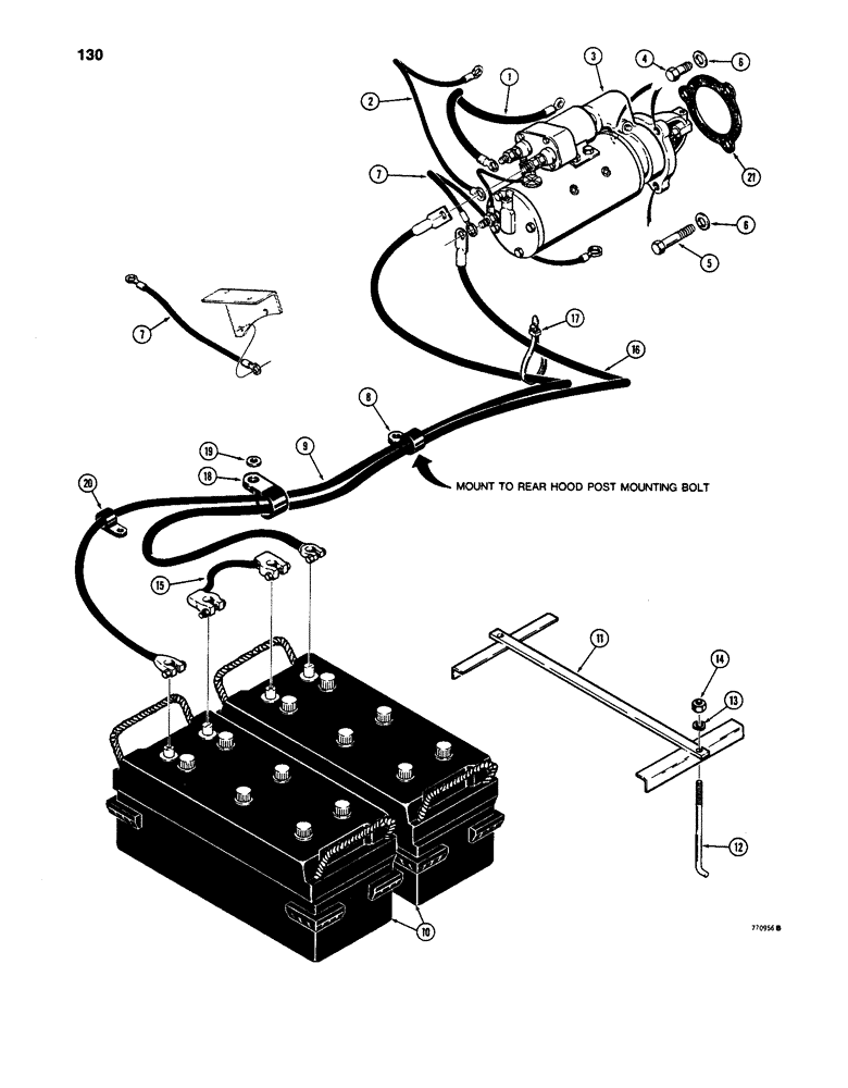 Схема запчастей Case W24C - (130) - ELECTRICAL SYSTEM, BATTERY, STARTER, AND BATTERY CABLES (04) - ELECTRICAL SYSTEMS