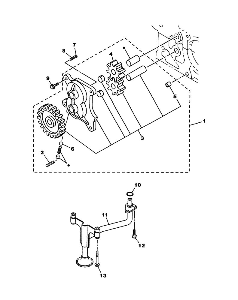 Схема запчастей Case CX350 - (02-035-00[01]) - ENGINE OIL PUMP (03) - FUEL SYSTEM