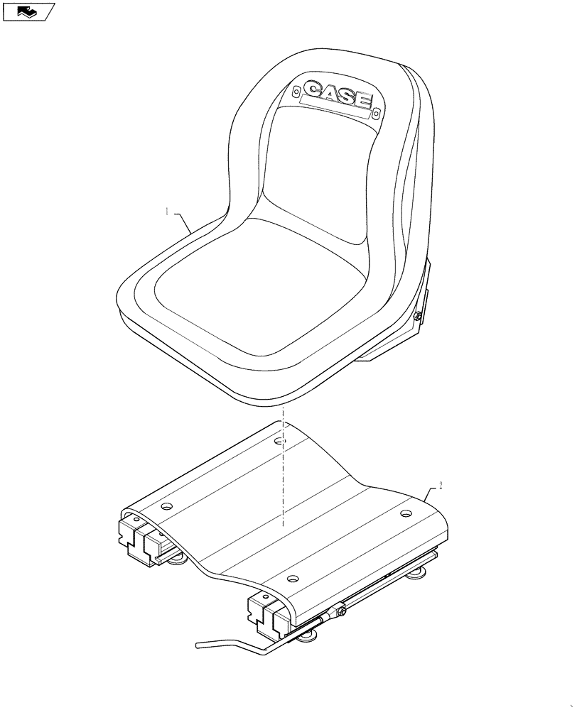 Схема запчастей Case 588H - (90.120.06) - SEAT, MECHANICAL SUSPENSION, STANDARD (MILSCO) (90) - PLATFORM, CAB, BODYWORK AND DECALS