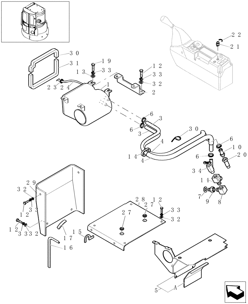 Схема запчастей Case CX27B - (1.280[01A]) - HEATING (WITH HEATER) (01) - Section 1