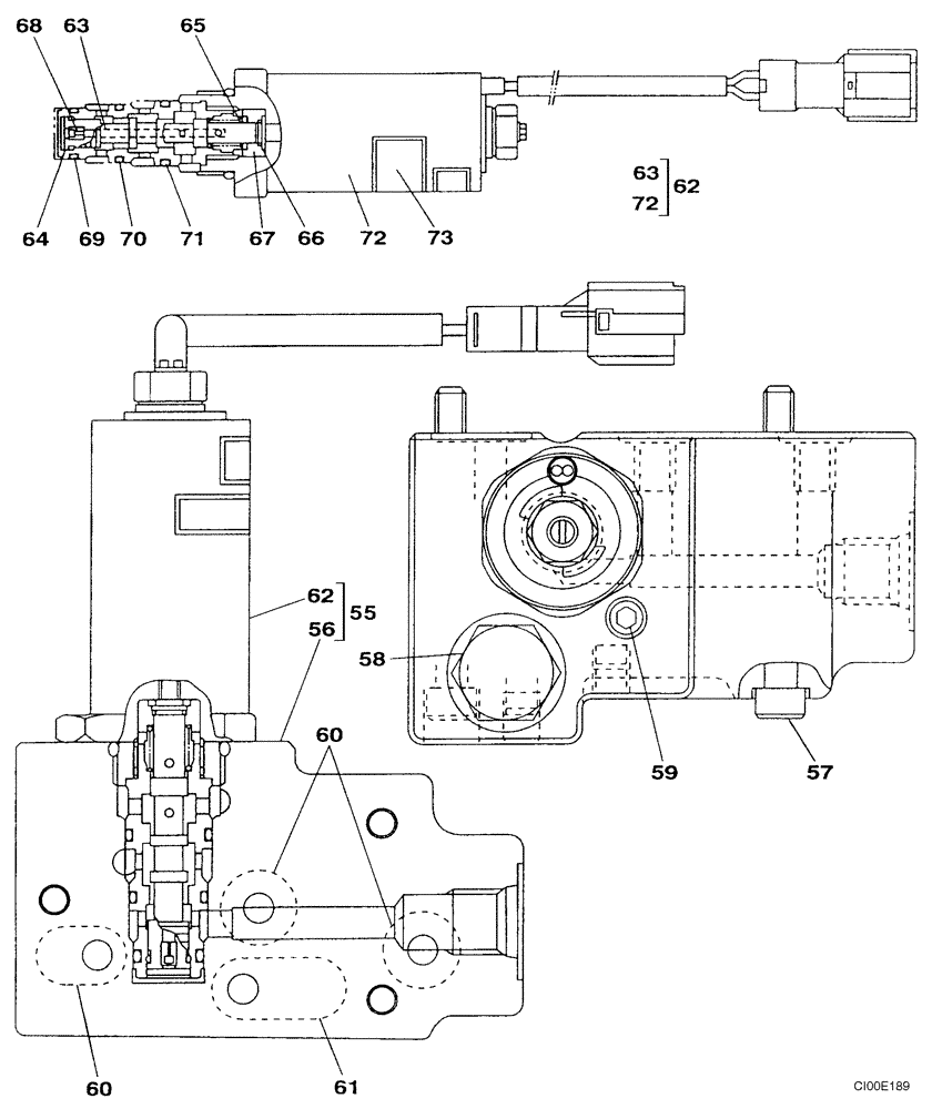 Схема запчастей Case CX240LR - (08-33) - PUMP ASSY, HYDRAULIC - SOLENOID VALVE (Nov 3 2009 8:16AM) (08) - HYDRAULICS