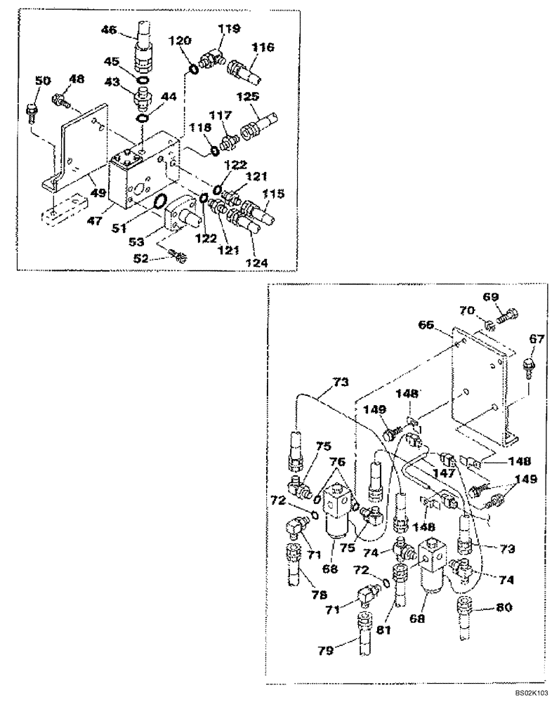 Схема запчастей Case CX330 - (08-045-00[01]) - HYDRAULICS, AUXILIARY - DOUBLE ACTING CIRCUIT, TRIGGER ACTIVATED (08) - HYDRAULICS