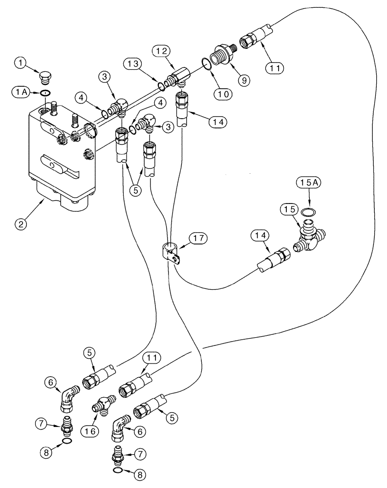 Схема запчастей Case 1150H - (07-02) - BRAKE - HYDRAULIC LINES (07) - BRAKES