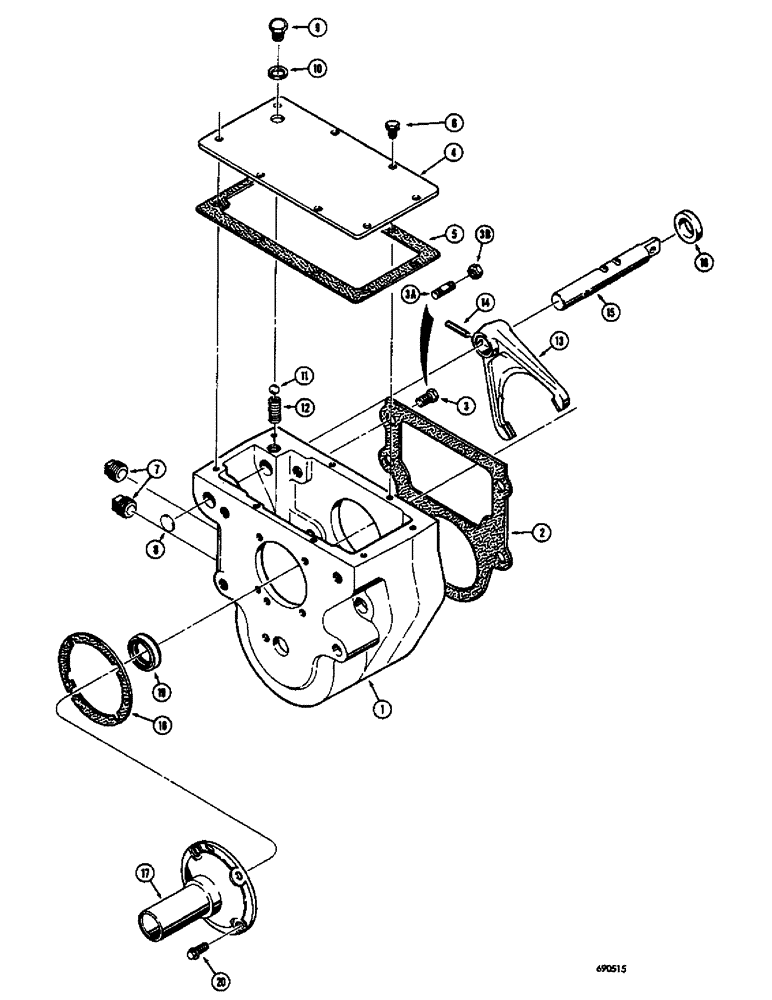 Схема запчастей Case 300C - (078) - SYNCHROMESH TRANSMISSION, REVERSE BOX HOUSING AND RELATED PARTS (06) - POWER TRAIN