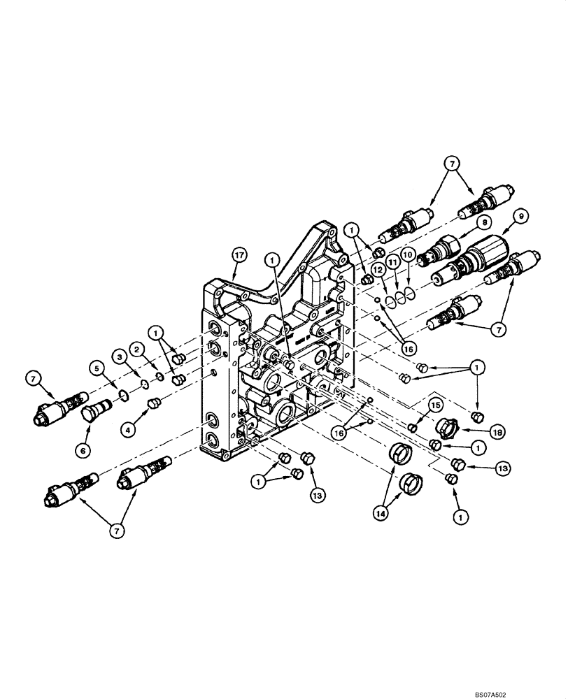 Схема запчастей Case 845 DHP - (06.17[00]) - TRANSMISSION - CONTROL VALVE COMPONENTS (06) - POWER TRAIN