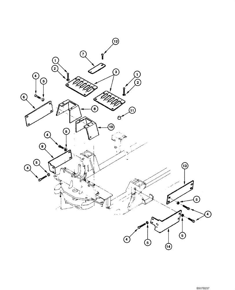 Схема запчастей Case 865 VHP - (09.24[00]) - PROTECTION PLATES - REAR CHASSIS (09) - CHASSIS