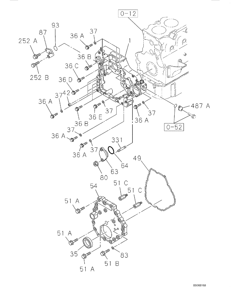 Схема запчастей Case CX700 - (02-020-01[01]) - FRONT TIMING GEAR COVER (02) - ENGINE