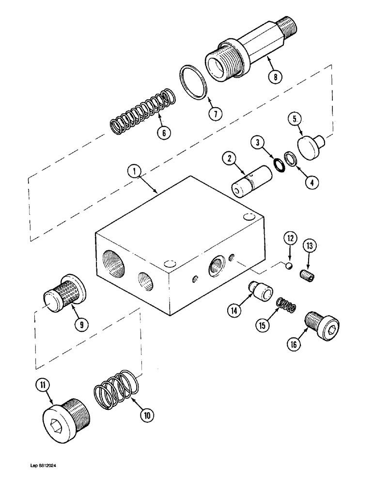 Схема запчастей Case 1088 - (8B-56) - ANTI SURGE VALVE, P.I.N. FROM XXXXX AND AFTER (08) - HYDRAULICS