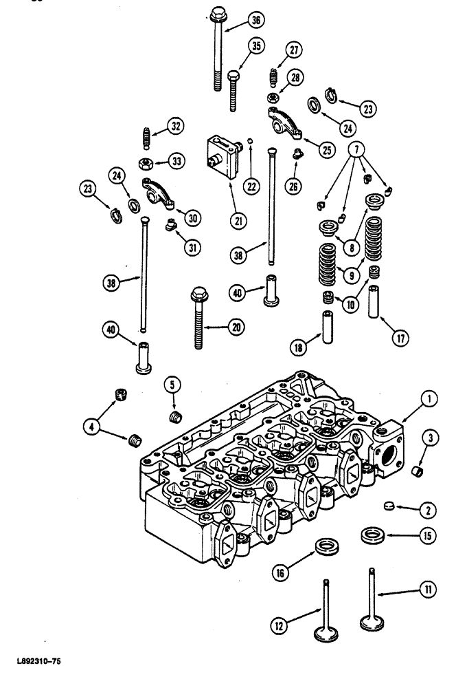 Схема запчастей Case 1088 - (030) - CYLINDER HEAD AND VALVE MECHANISM (10) - ENGINE