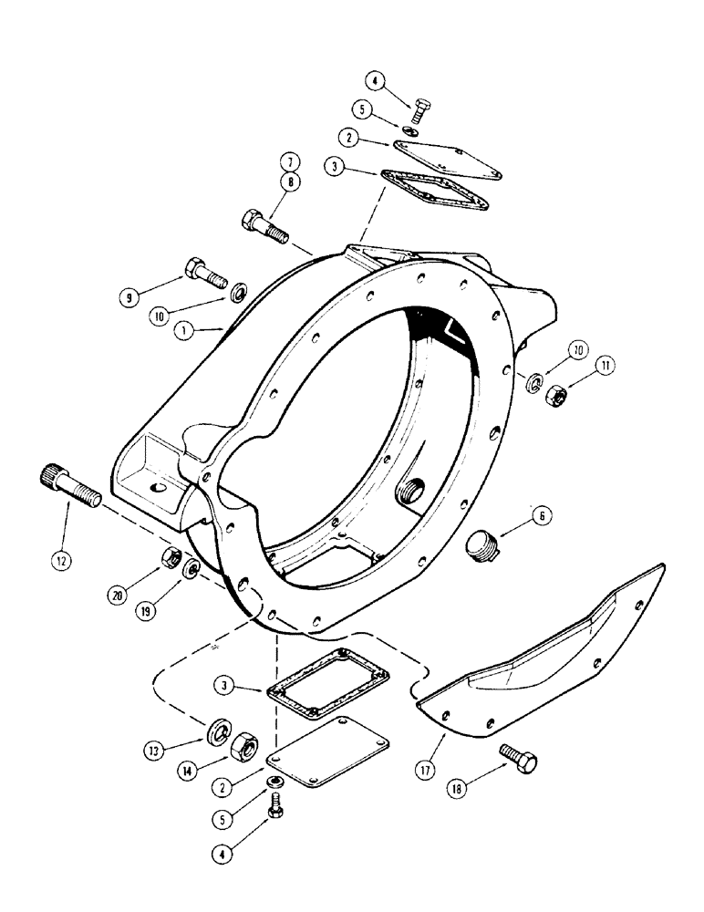 Схема запчастей Case 40 - (024) - FLYWHEEL HOUSING, 504BDT ENGINE (10) - ENGINE