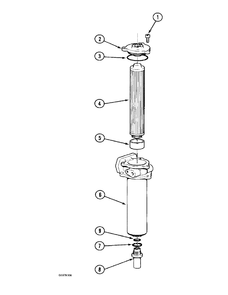 Схема запчастей Case 888 - (8A-06) - HYDRAULIC RETURN OIL FILTER (08) - HYDRAULICS