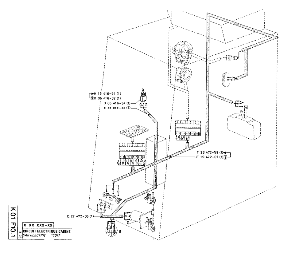 Схема запчастей Case 75C - (K01 F10.1) - UPPERSTRUCTURE ELECTRIC CIRCUIT (06) - ELECTRICAL SYSTEMS