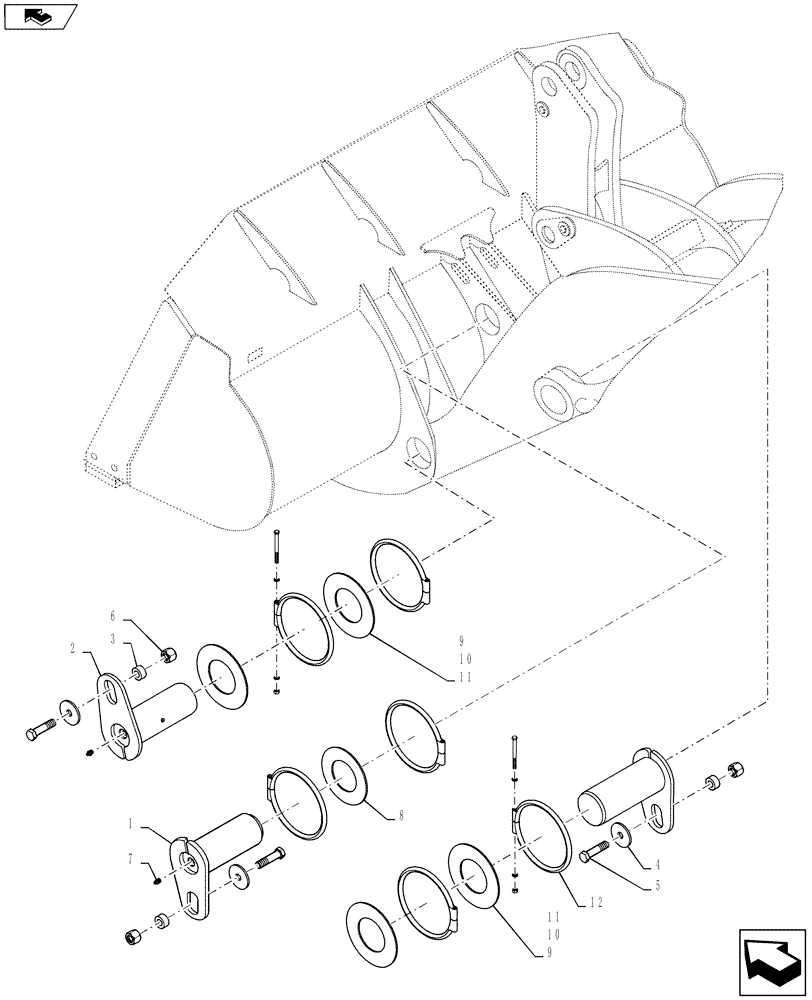 Схема запчастей Case 921F - (82.100.01) - BUCKET LIFT ARM PINS (82) - FRONT LOADER & BUCKET