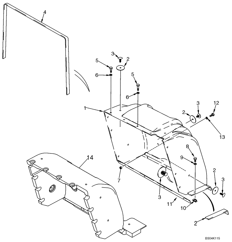 Схема запчастей Case 450CT - (09-26) - HEAT SHIELD (09) - CHASSIS