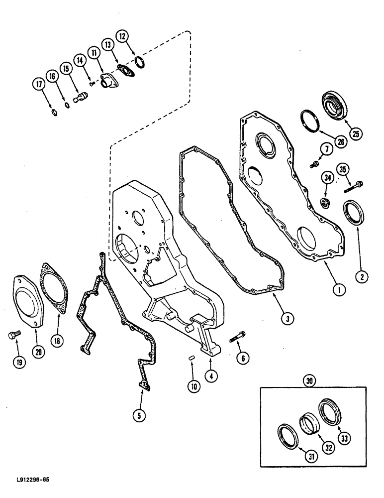 Схема запчастей Case 688 - (2-20) - FRONT GEAR COVER, 4T-390 ENGINE (02) - ENGINE